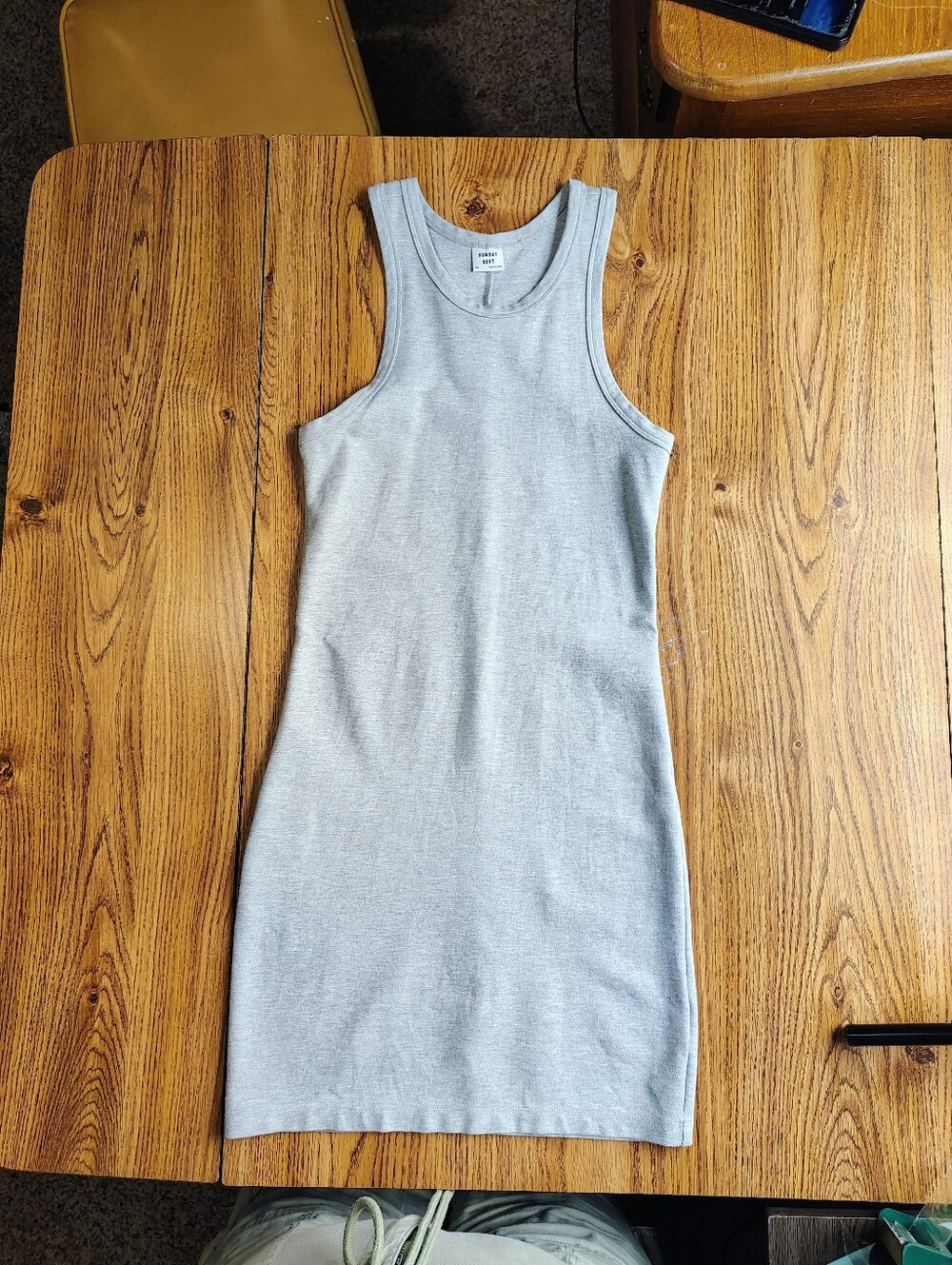 Sunday Best By Aritzia Bodycon Mini Dress Sleeveless Women's Light Grey XS. - Picture 2 of 13